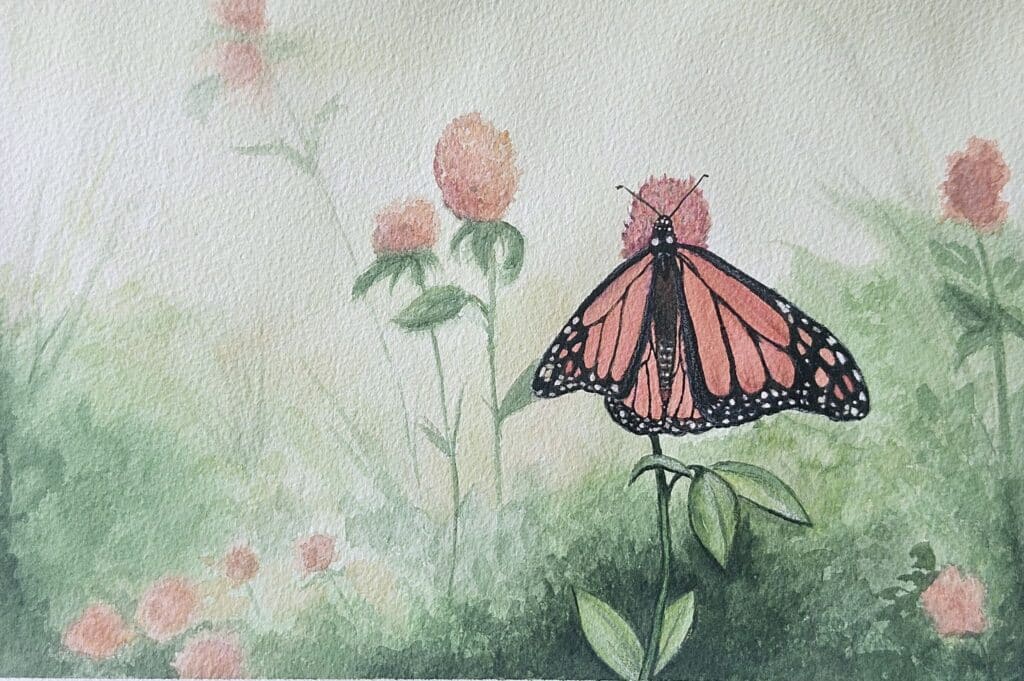 Aquarelle réalisée pendant le cours de dessin et aquarelle avec Anna