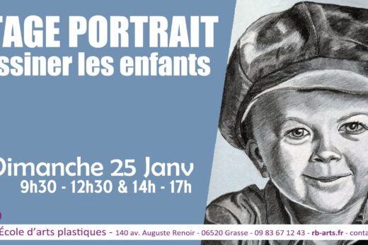 Stage de portrait en dessin à Grasse – Portrait d’enfant au crayon