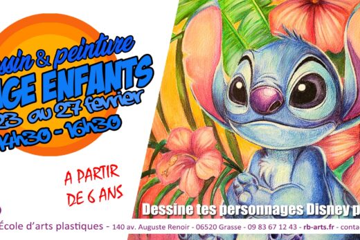 Stage de dessin et aquarelle pour enfant à Grasse – Dessine et peins les personnages de Disney