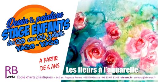 Stage de dessin et aquarelle pour enfants à Grasse lors des vacances d’été