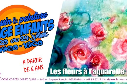 Stage de dessin et aquarelle pour enfants à Grasse lors des vacances d’été
