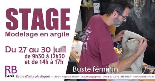 Stage de modelage à Grasse – Sculpter un buste féminin en argile