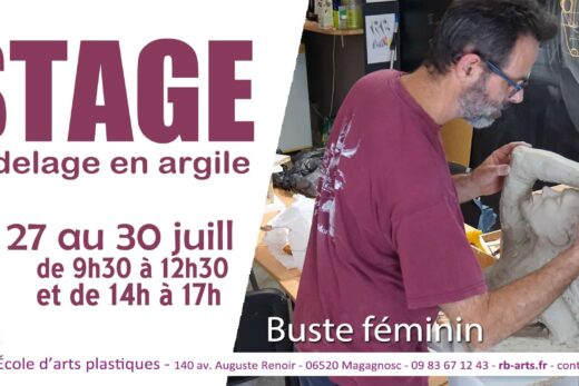 Stage de modelage à Grasse – Sculpter un buste féminin en argile