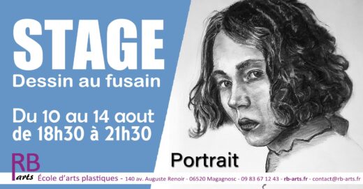 Stage de portrait au fusain à Grasse – Vacances d’été 2025