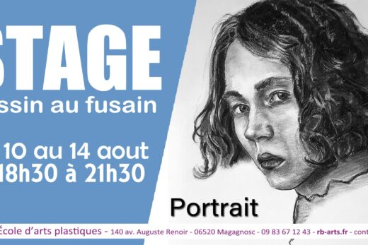 Stage de portrait au fusain à Grasse – Vacances d’été 2025