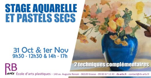 Stage aquarelle et pastel sec à Grasse : découvrir les techniques mixtes