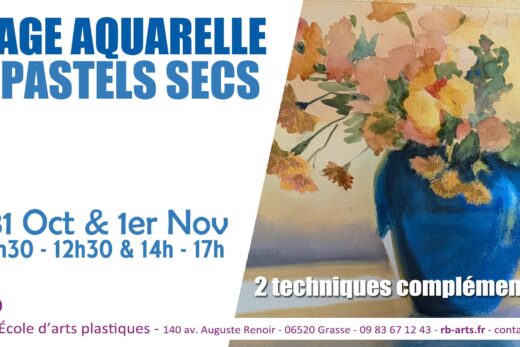 Stage aquarelle et pastel sec à Grasse : découvrir les techniques mixtes