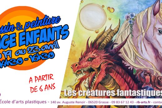 Stage de dessin et aquarelle pour enfants à Grasse : crée tes créatures fantastiques