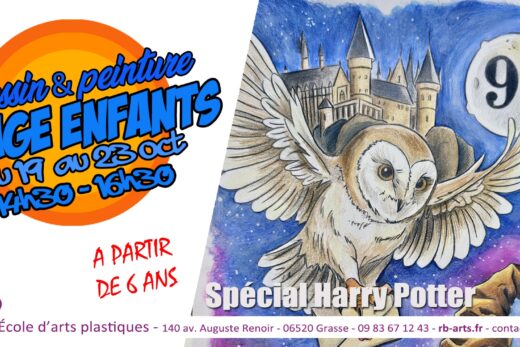 Stage de dessin et aquarelle Harry Potter pour enfants à Grasse pendant les vacances de la Toussaint